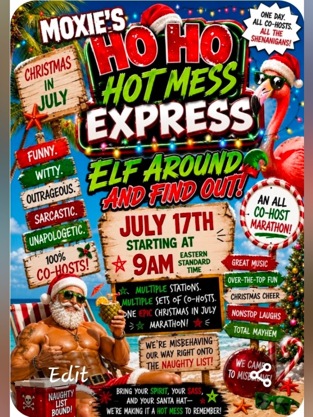 Moxie's Ho Ho Hot Mess Express- Christmas In July All Co-host Marathon